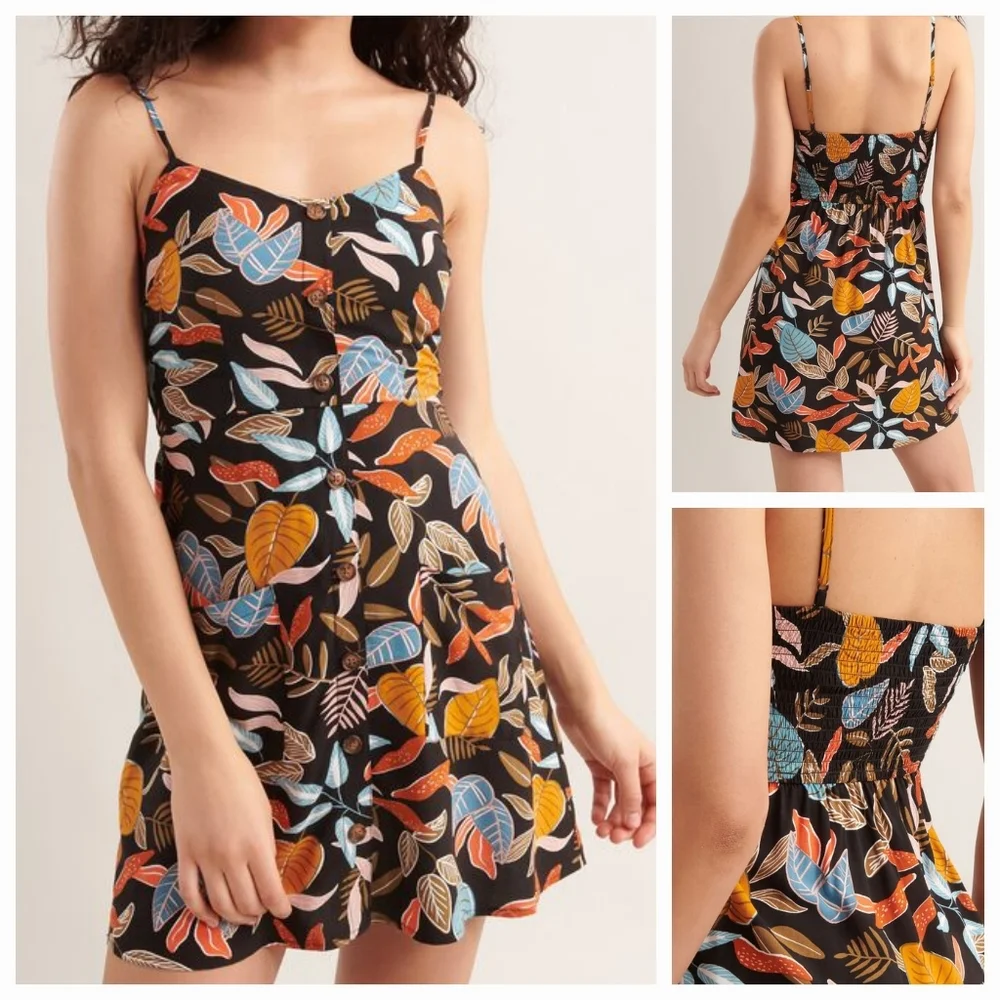 Garage | Button Front Mini Dress With Pockets | Size Lg - Picture 1 of 6